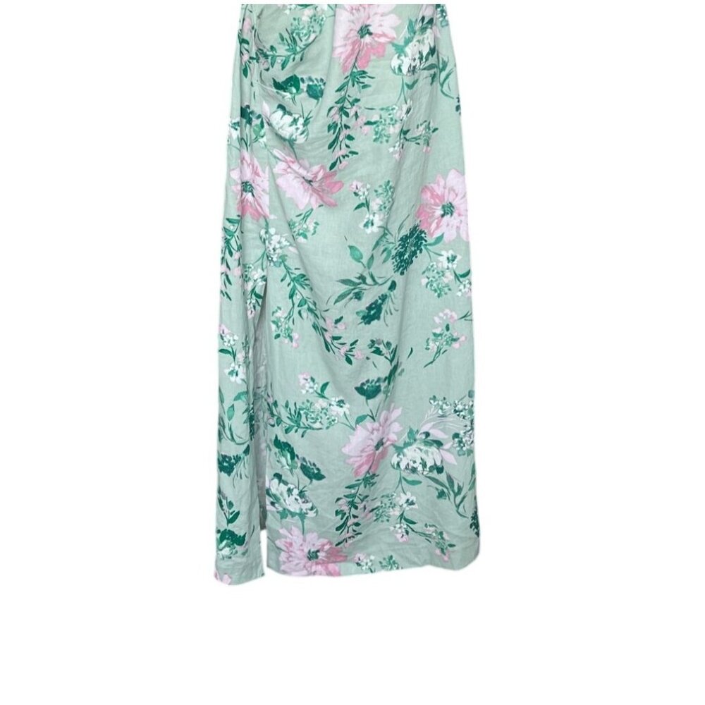 Zara Linen Floral Midi Dress L NWT Easter Bloomcore Dainty Coquette Babydoll - Picture 3 of 10